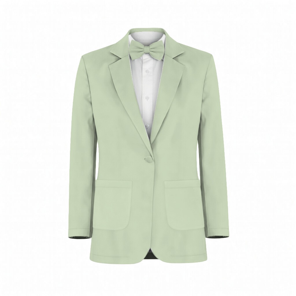 Dusty Sage Chiffon Fabric Suit and Tuxedo – Exact Color Match for Stacees Bridesmaid Dresses - Image 2