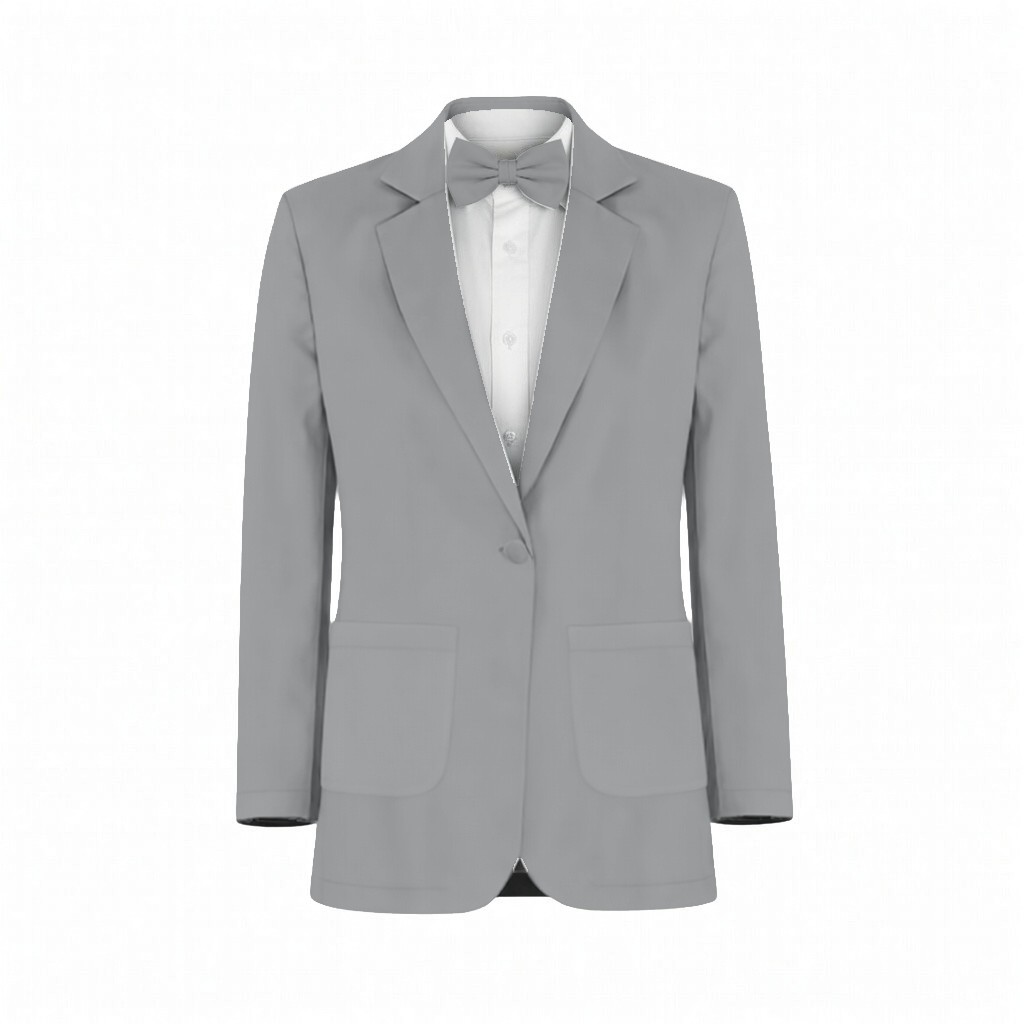 Pewter Chiffon Fabric Suit and Tuxedo – Exact Color Match for Stacees Bridesmaid Dresses - Image 2
