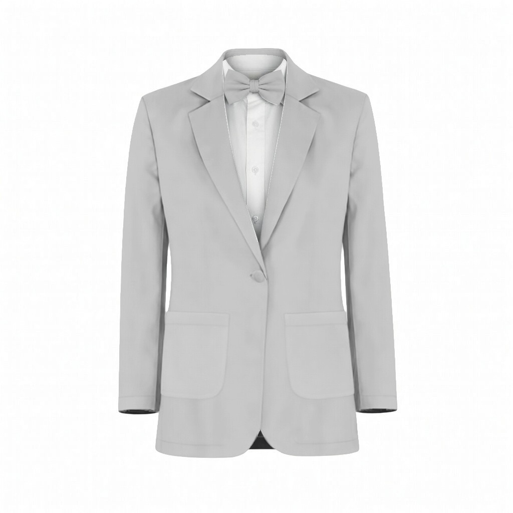 Silver Chiffon Fabric Suit and Tuxedo – Exact Color Match for Stacees Bridesmaid Dresses - Image 2