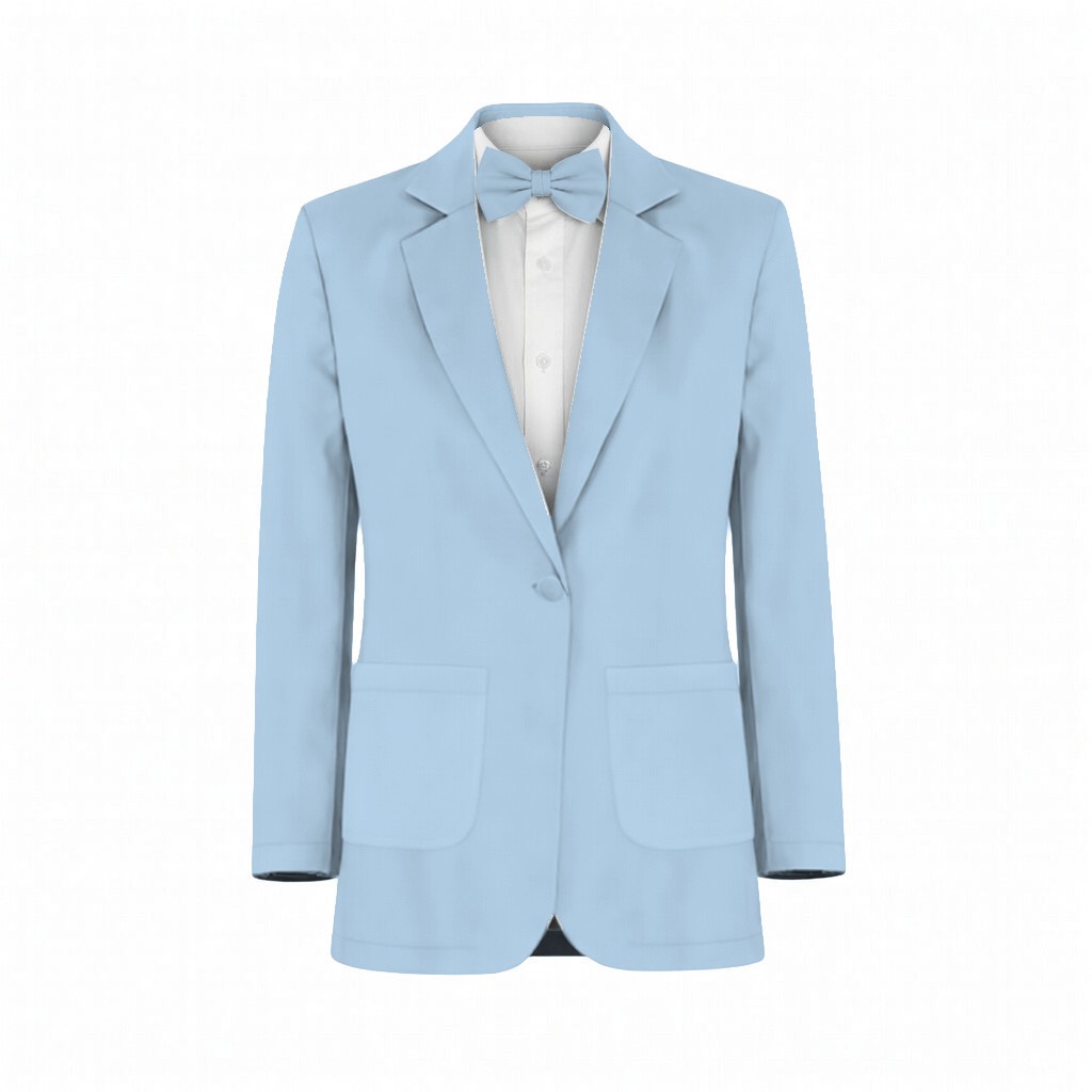 Sky Blue Chiffon Fabric Suit and Tuxedo – Exact Color Match for Stacees Bridesmaid Dresses - Image 2