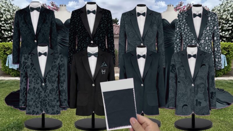 Hunter Green Velvet Suit and Tuxedo – Exact Color Match for AW Bridal Bridesmaid Dresses