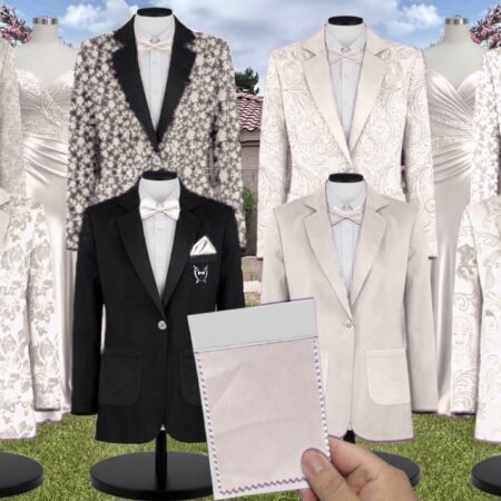 Ivory Charmeuse Suit and Tuxedo – Exact Color Match for AW Bridal Bridesmaid Dresses