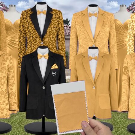 Mango Charmeuse Suit and Tuxedo – Exact Color Match for AW Bridal Bridesmaid Dresses