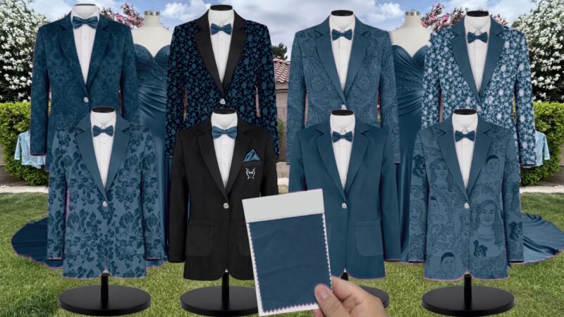 Midnight Navy Velvet Suit and Tuxedo – Exact Color Match for AW Bridal Bridesmaid Dresses