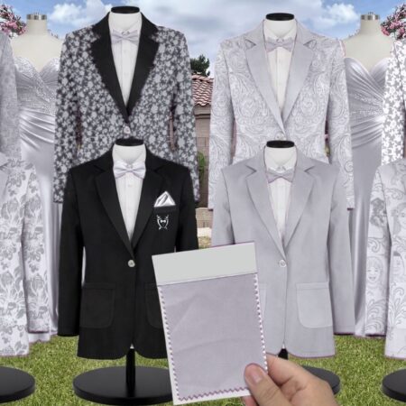 Oceanic Fantasy Rose Charmeuse Suit and Tuxedo – Exact Color Match for AW Bridal Bridesmaid Dresses