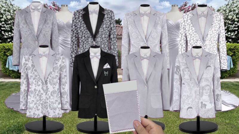 Oceanic Fantasy Rose Charmeuse Suit and Tuxedo – Exact Color Match for AW Bridal Bridesmaid Dresses