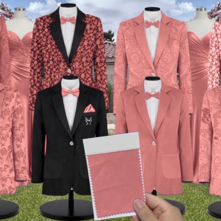 Azazie Stretch Satin Antique Rose Suit and Tuxedo – Exact Color Match for Azazie Dresses