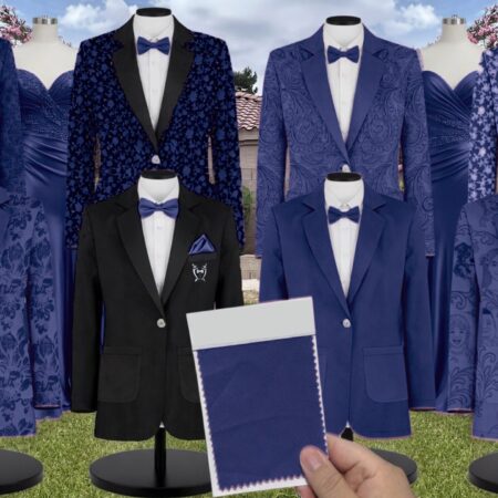 Azazie Refined Weave Suit Dark Navy Suit and Tuxedo – Exact Color Match for Azazie Dresses