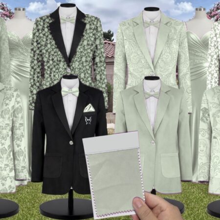 Azazie Refined Weave Suit Dusty Sage Suit and Tuxedo – Exact Color Match for Azazie Dresses