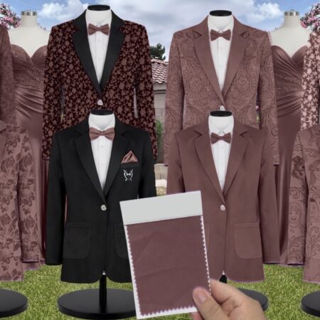 Azazie Stretch Satin Ganache Suit and Tuxedo – Exact Color Match for Azazie Dresses
