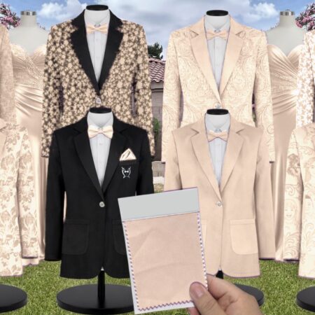 Azazie Metallic Satin Gold Suit and Tuxedo – Exact Color Match for Azazie Dresses