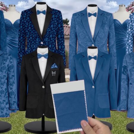 Azazie Mesh Ink Blue Suit and Tuxedo – Exact Color Match for Azazie Dresses