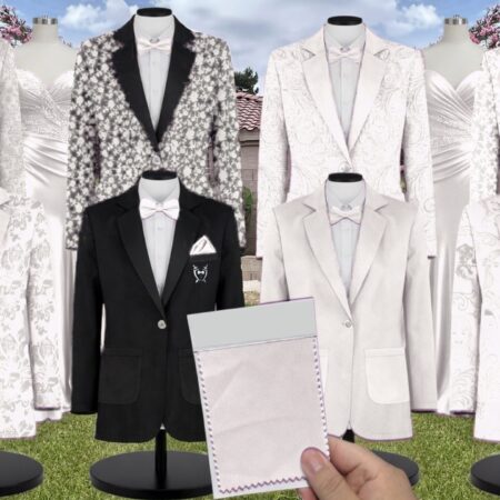 Azazie Chiffon Ivory Suit and Tuxedo – Exact Color Match for Azazie Dresses
