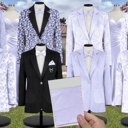 Azazie Chiffon Lavender Suit and Tuxedo – Exact Color Match for Azazie Dresses