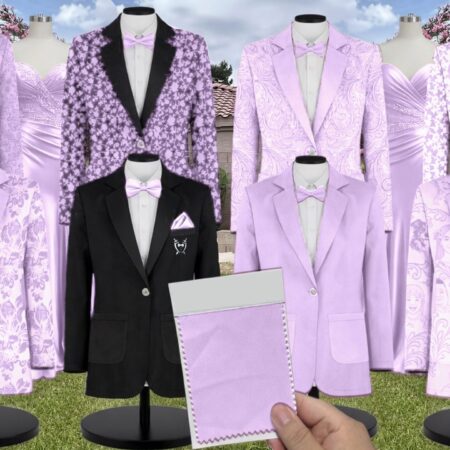 Azazie Mesh Lilac Suit and Tuxedo – Exact Color Match for Azazie Dresses