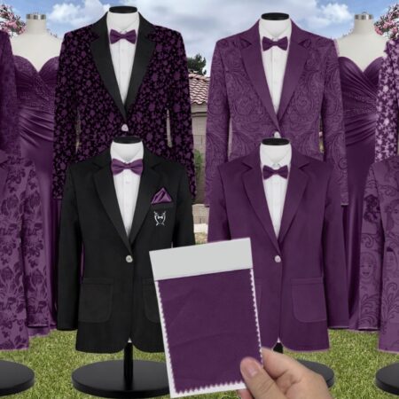 Azazie Mikado Grape Suit and Tuxedo – Exact Color Match for Azazie Dresses