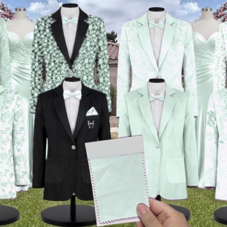 Azazie Chiffon Mint Suit and Tuxedo – Exact Color Match for Azazie Dresses