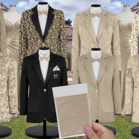 Azazie Stretch Satin Moss Green Suit and Tuxedo – Exact Color Match for Azazie Dresses
