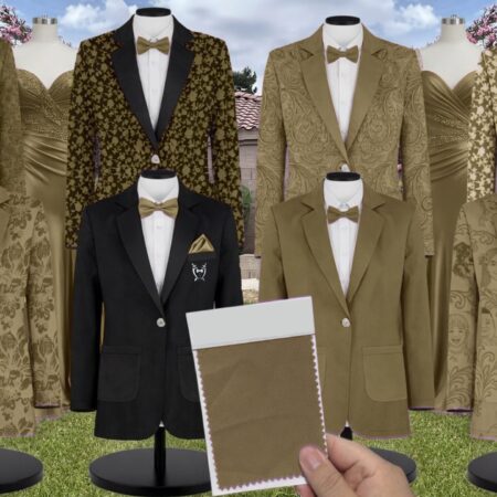 Azazie Refined Weave Suit Olive Suit and Tuxedo – Exact Color Match for Azazie Dresses