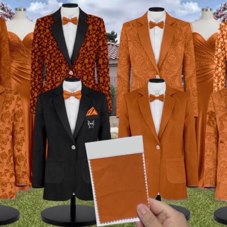 Azazie Mesh Paprika Suit and Tuxedo – Exact Color Match for Azazie Dresses