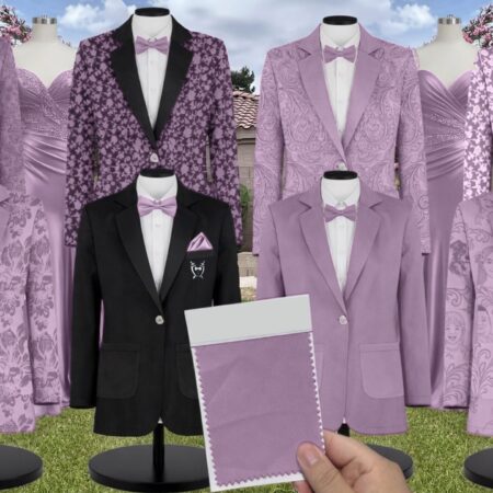 Plum White Vines Suit and Tuxedo – Exact Color Match for Azazie Bridesmaid Dresses