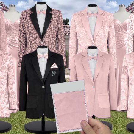 Azazie Chiffon Powder Pink Suit and Tuxedo – Exact Color Match for Azazie Dresses