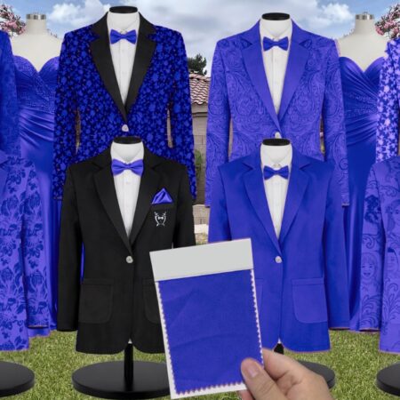 Azazie Stretch Crepe Royal Blue Suit and Tuxedo – Exact Color Match for Azazie Dresses