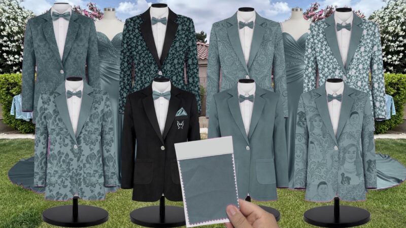 Sea Glass Suit and Tuxedo – Exact Color Match for Azazie Sea Glass Bridesmaid Dresses