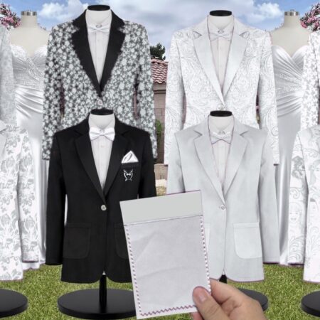 Sea Glass White Vines Suit and Tuxedo – Exact Color Match for Azazie Bridesmaid Dresses