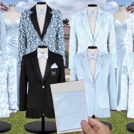 Azazie Refined Weave Suit Sky Blue Suit and Tuxedo – Exact Color Match for Azazie Dresses