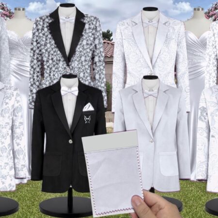 Sky Blue White Vines Suit and Tuxedo – Exact Color Match for Azazie Bridesmaid Dresses