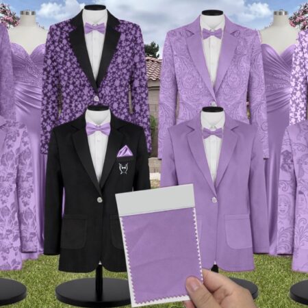 Azazie Stretch Satin Tahiti Suit and Tuxedo – Exact Color Match for Azazie Dresses