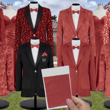 Azazie Mesh Terracotta Suit and Tuxedo – Exact Color Match for Azazie Dresses