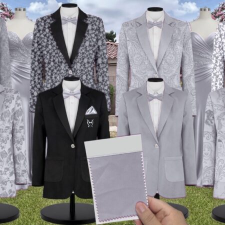 Twilight White Vines Suit and Tuxedo – Exact Color Match for Azazie Bridesmaid Dresses