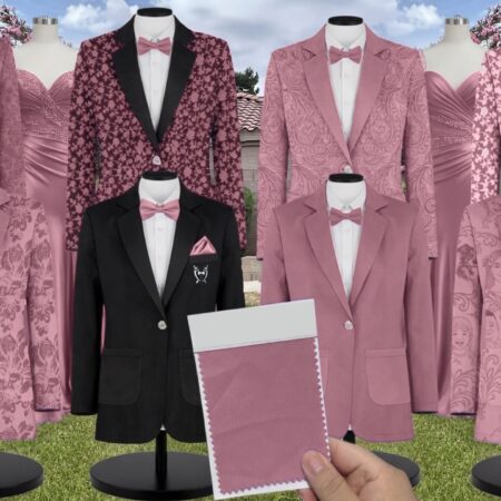 Azazie Mesh Vintage Mauve Suit and Tuxedo – Exact Color Match for Azazie Dresses