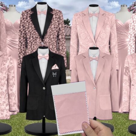 Azazie Refined Weave Suit Dusty Rose Suit and Tuxedo – Exact Color Match for Azazie Dresses