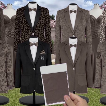 Black Gold Muse Sequin Suit and Tuxedo – Exact Color Match for Baltic Born Bridesmaid Dresses