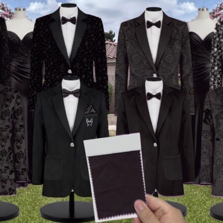 Black Layla Tulle Suit and Tuxedo – Exact Color Match for Baltic Born Bridesmaid Dresses