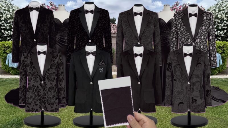 Black Layla Tulle Suit and Tuxedo – Exact Color Match for Baltic Born Bridesmaid Dresses