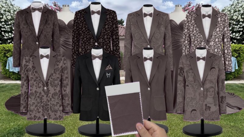Black Multi Destiny Sequin Suit and Tuxedo – Exact Color Match for Baltic Born Bridesmaid Dresses
