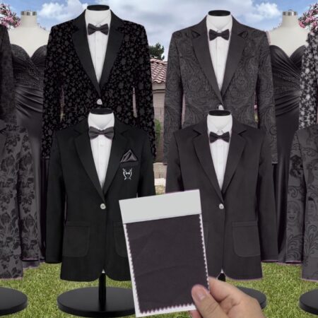 Black On Black Vines Suit and Tuxedo – Exact Color Match for Baltic Born Bridesmaid Dresses