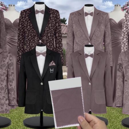 Black Rose Muse Sequin Suit and Tuxedo – Exact Color Match for Baltic Born Bridesmaid Dresses