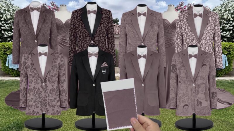 Black Rose Muse Sequin Suit and Tuxedo – Exact Color Match for Baltic Born Bridesmaid Dresses