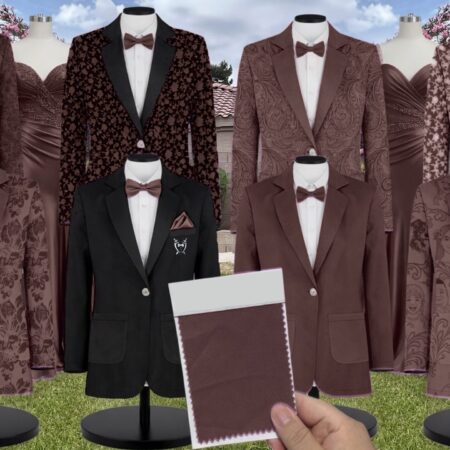 Bronze Paisley Suit and Tuxedo – Exact Color Match for Baltic Born Bronze Bridesmaid Dresses