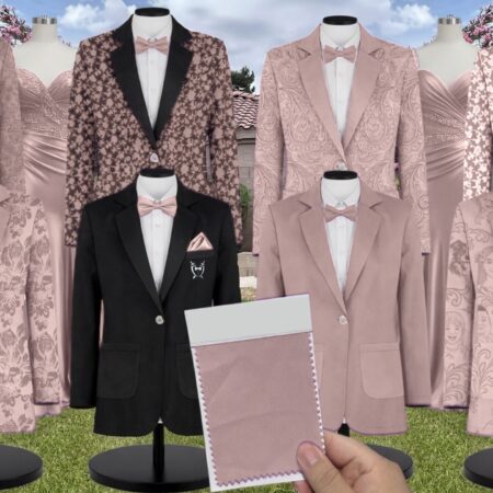 Bronze White Vines Suit and Tuxedo – Exact Color Match for Baltic Born Bridesmaid Dresses