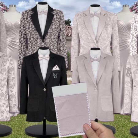 Champagne Krystal Satin Suit and Tuxedo – Exact Color Match for Baltic Born Bridesmaid Dresses