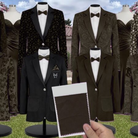 Dark Olive Emma Tulle Suit and Tuxedo – Exact Color Match for Baltic Born Bridesmaid Dresses