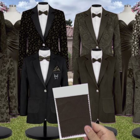 Dark Olive Katelyn Velvet Suit and Tuxedo – Exact Color Match for Baltic Born Bridesmaid Dresses