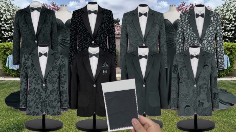 Deep Green Meghan Velvet Suit and Tuxedo – Exact Color Match for Baltic Born Bridesmaid Dresses