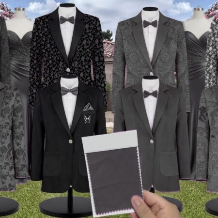 Deep Green White Vines Suit and Tuxedo – Exact Color Match for Baltic Born Bridesmaid Dresses